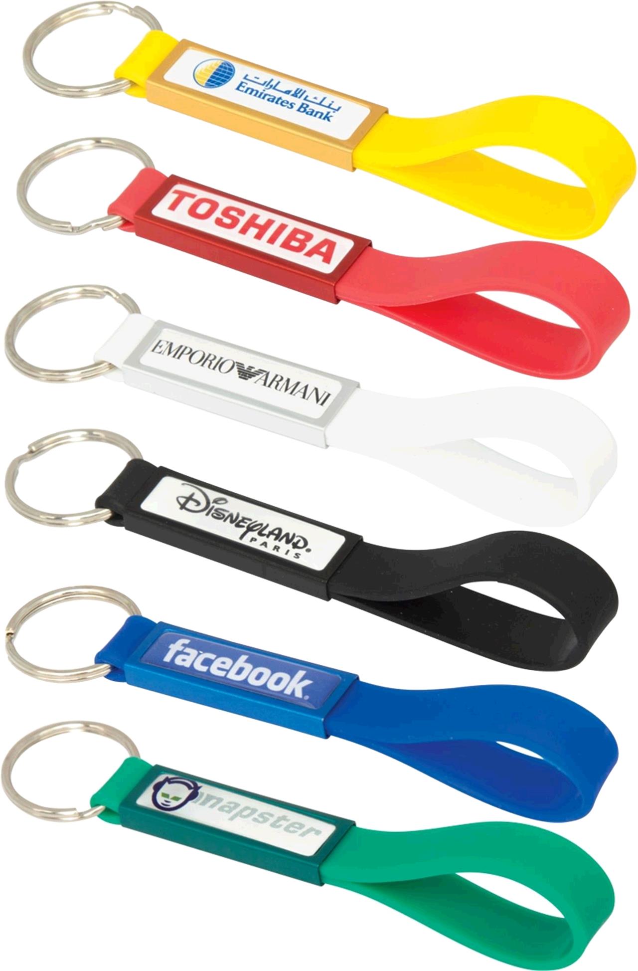 Silicone Sling Keyring with Dome