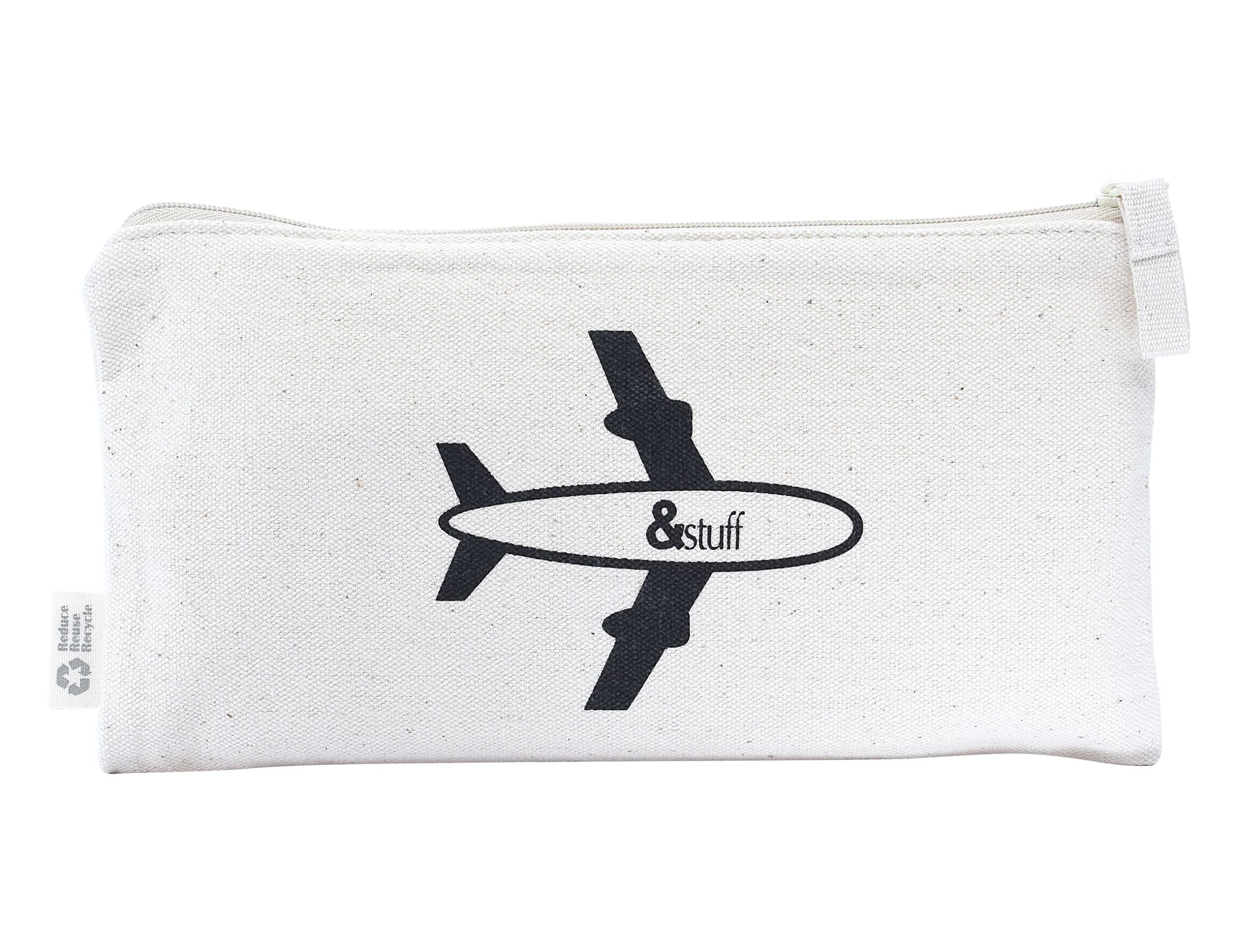 Calico Travel Pouch 12.5cm x 24.5cm - Image 3