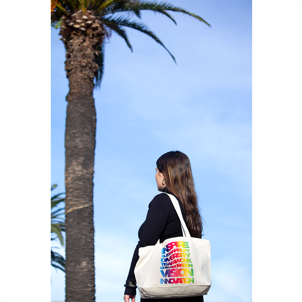 Zippered Cotton Canvas Shopper Tote - Image 8
