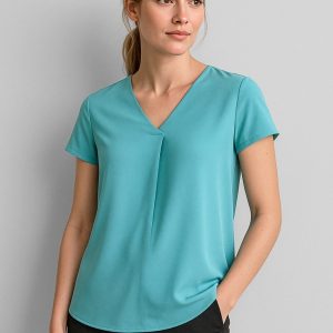 Kayla V-Neck Pleat Blouse