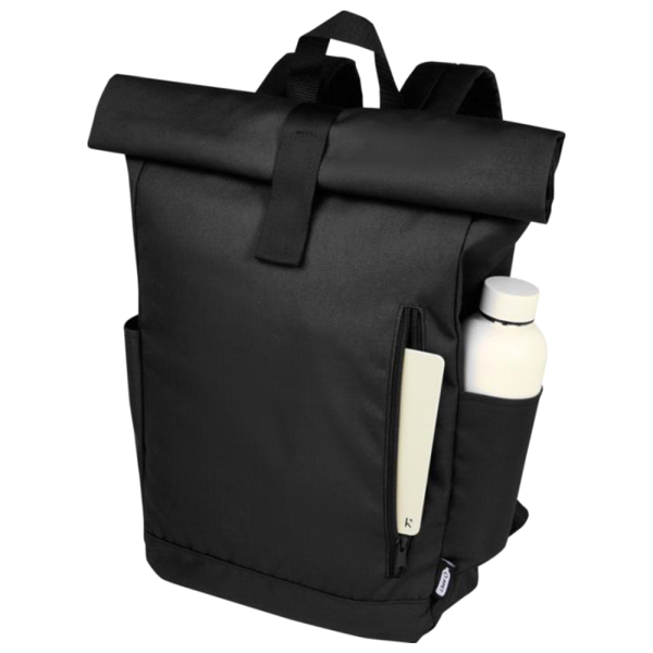Byron 15.6" GRS RPET Roll-Top Backpack - Image 4