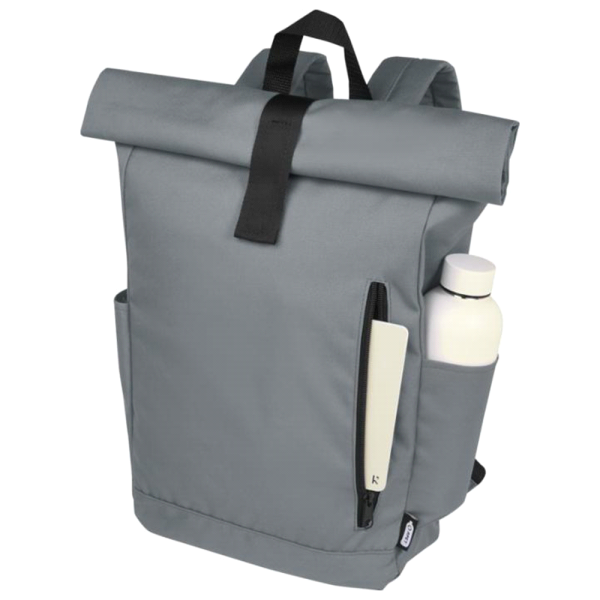 Byron 15.6" GRS RPET Roll-Top Backpack - Image 16