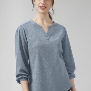 Womens Ruche Long Sleeve Blouse