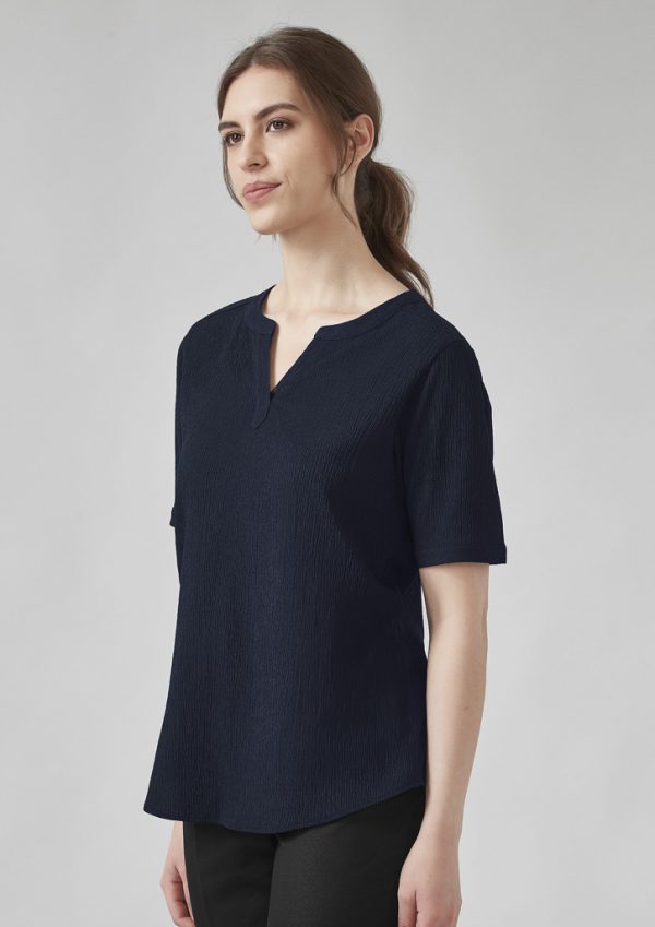 Womens Ruche Short Sleeve Blouse - Image 3