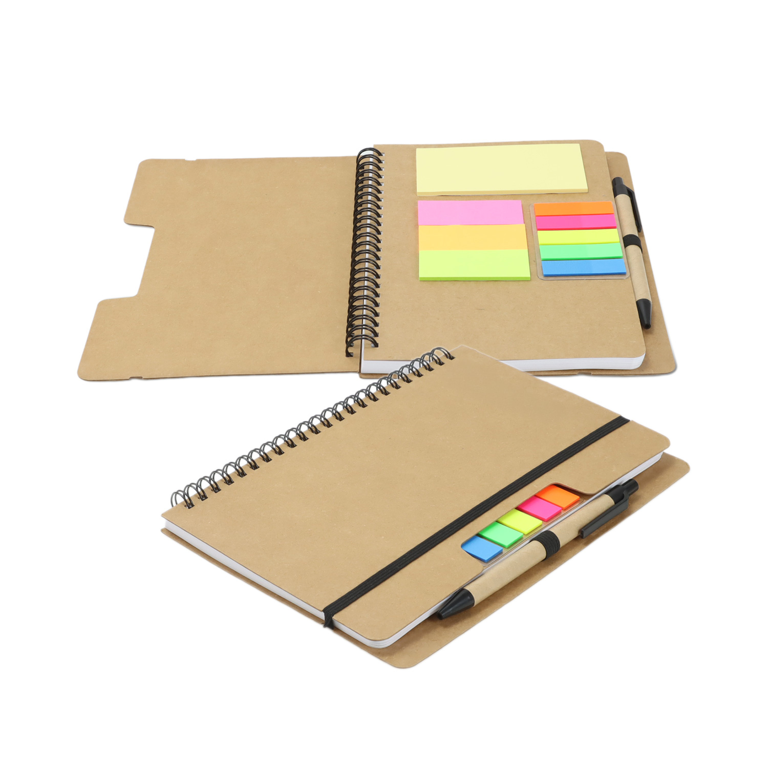 Kraft Notebook with Notes and Flags - Image 6