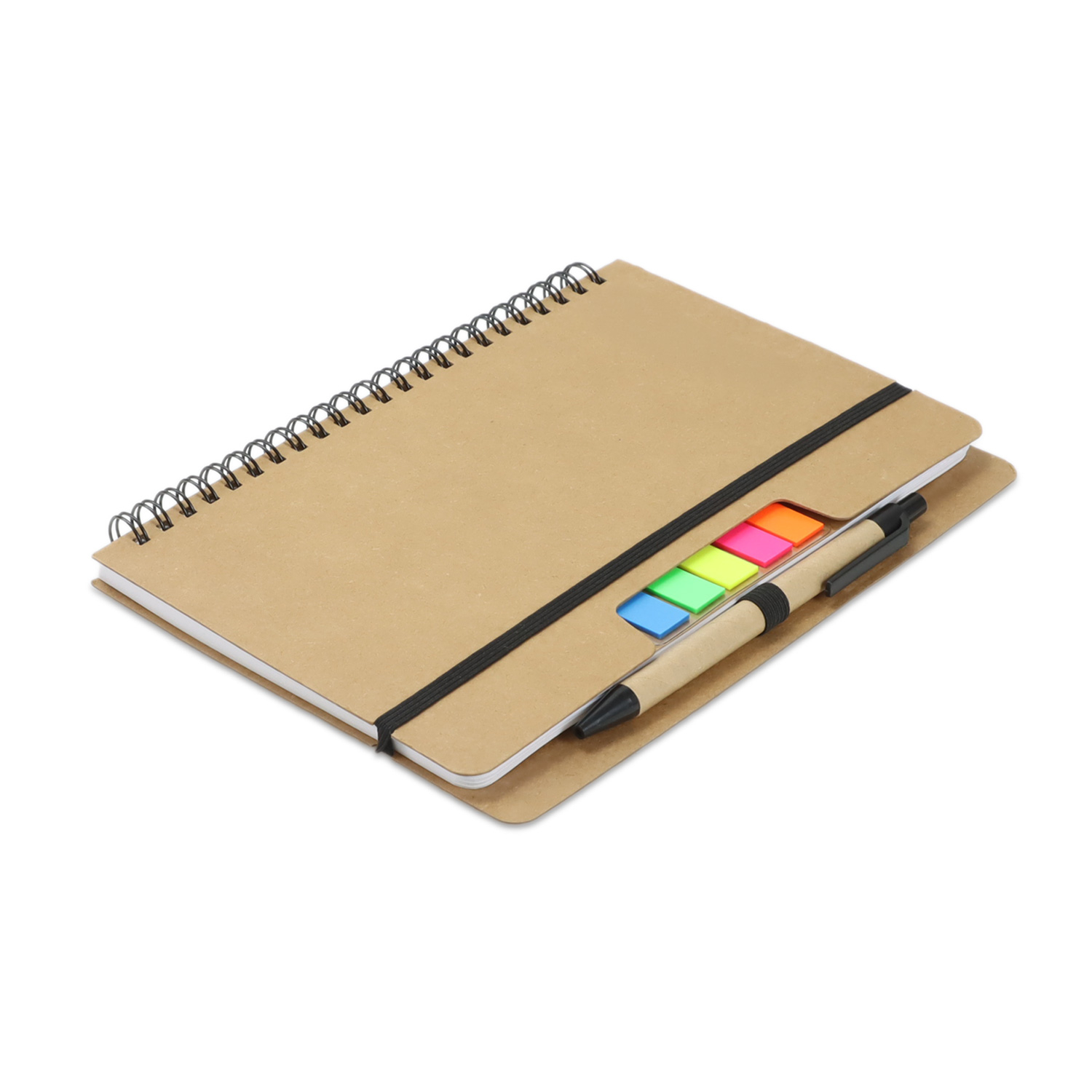Kraft Notebook with Notes and Flags - Image 4