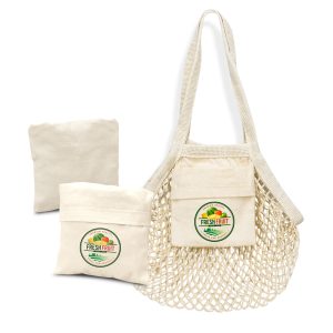 Cotton Mesh Foldaway Tote Bag