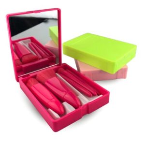 5 Brushes with a Plastic Mirror Box